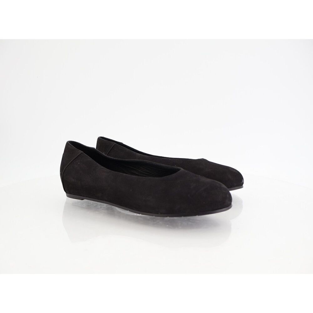 Eileen Fisher Women Una Hidden Wedge Ballet Flats Size 6.5 Black Suede Round Toe